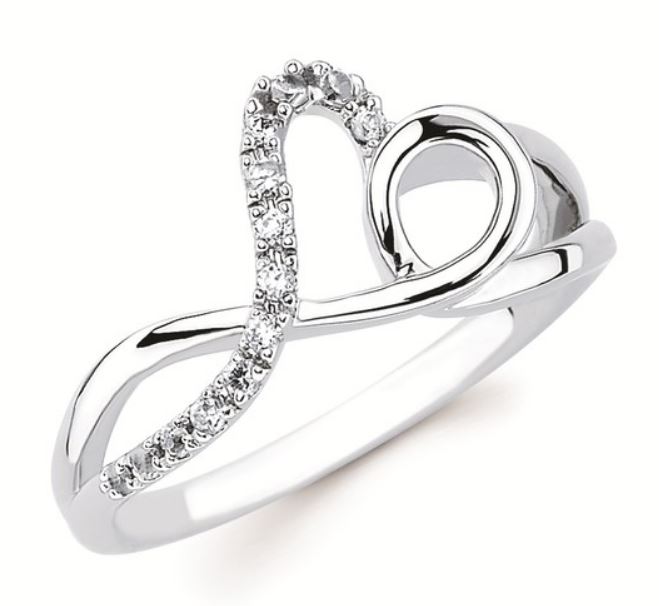 OSTBYE 14K W .13 CTTW DIAMOND HEART RING
