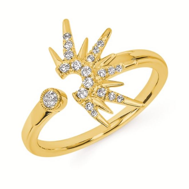 OSTBYE 14K Y.16 CTTW DIAMOND OPEN STARBURST RING