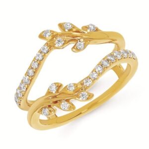 OSTBYE 14K Y  .33 CTTW CURVED DIAMOND LEAF WRAP
