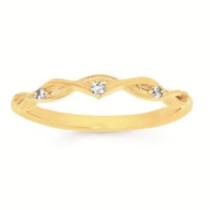 OSTBYE 14K Y .04 CTTW  DIAMOND TWIST DESIGN BAND