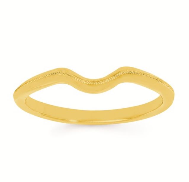 OSTBYE 14K Y CURVED TEXTURED BAND