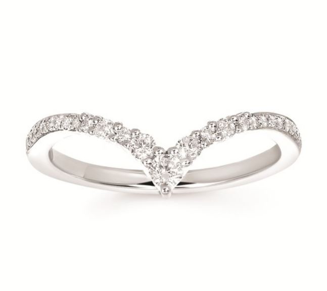 OSTBYE 14K W .25 CTTW DIAMOND CHEVRON BAND