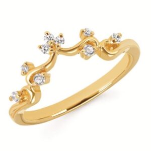 OSTBYE 14K Y .12 CTTW DIAMOND CHEVRON SWIRL DESIGN BAND