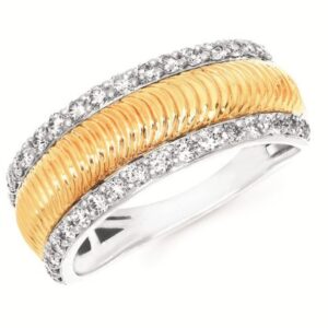 OSTBYE 14K TT .50 CTTW WIDE TEXTURED DIAMOND BAND