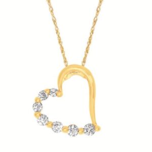 OSTBYE 14K Y .27 CTTW DIAMOND OPEN HEART NECKLACE 18"