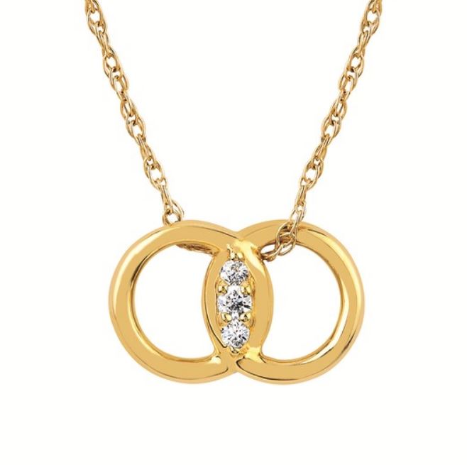 OSTBYE 14K Y .05 CTTW DIAMOND MARRIAGE SYMBOL NECKLACE 18"