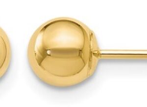 10K YELLOW GOLD 5MM HIGH POLISH BALL EARRING STUDS