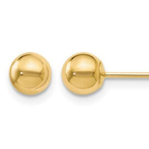 10K YELLOW GOLD 6MM HIGH POLISH BALL EARRINGS