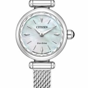 CITIZEN LADIES STAINLESS STEEL LIGHT BLUE ROUND WR ECO-DRIVE WATCH