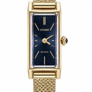CITIZEN LADIES WR50 ECO-DRIVE BLACK RECTANGLE FACE WATCH