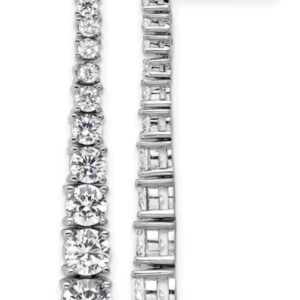 STERLING SILVER CZ GRADUATED DANGLE POST EARRINGS