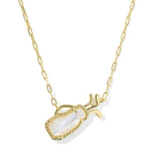 KENDRA SCOTT GOLD-TONE IVORY MOP GOLF NECKLACE