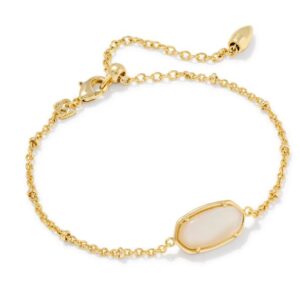 KENDRA SCOTT GOLD-TONE ELAINA MOP BOLO BRACELET