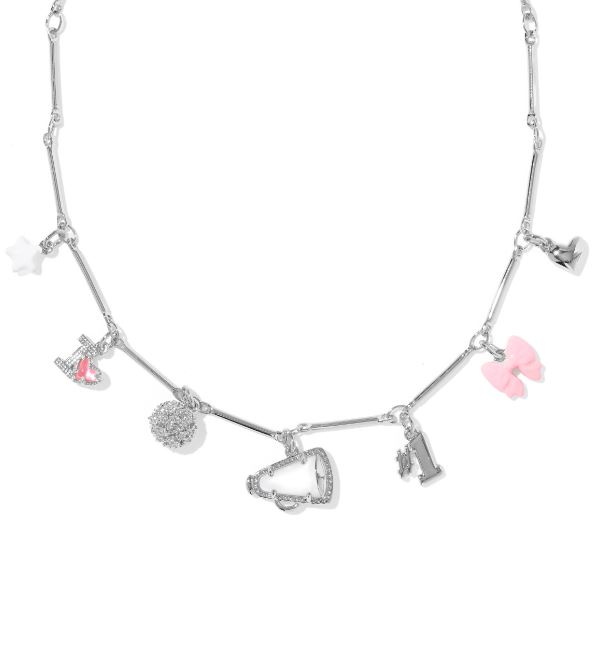KENDRA SCOTT SILVER-TONE CHEER CHARM NECKLACE