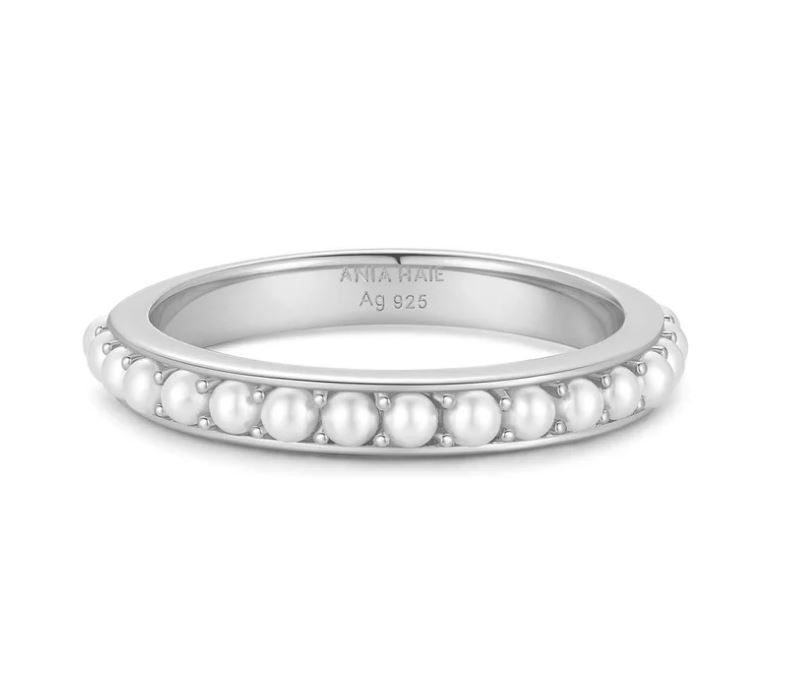 ANIA HAIE SS SHELL PEARL BEADED RING