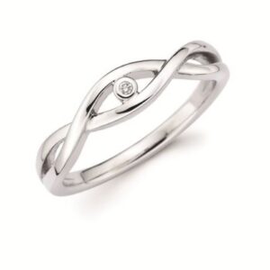 OSTBYE STERLING SILVER .01 CT DIAMOND TWIST RING