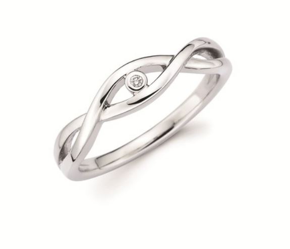 OSTBYE STERLING SILVER .01 CT DIAMOND TWIST RING