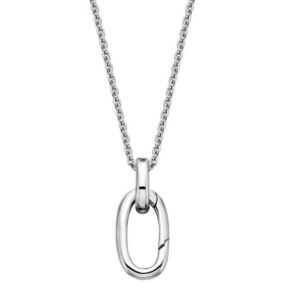 SS OVAL PUSH CLASP CHARM HOLDER NECKLACE
