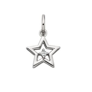 SS WHITE TOPAZ STAR CHARM