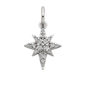 SS WHITE TOPAZ STAR BURST CHARM