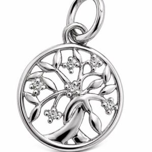 SS WHITE TOPAZ TREE OF LIFE CHARM