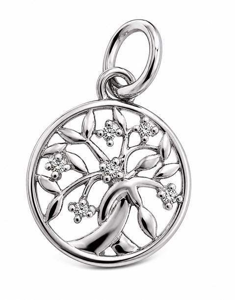 SS WHITE TOPAZ TREE OF LIFE CHARM