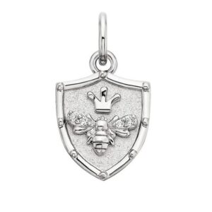 SS WHITE TOPAZ QUEEN BEE CHARM
