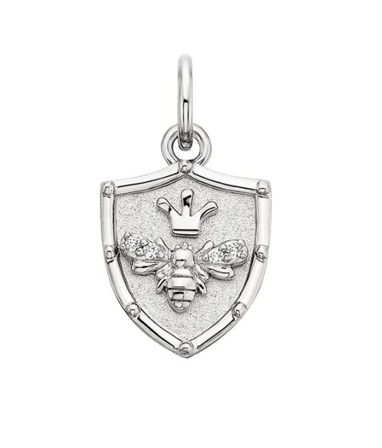 SS WHITE TOPAZ QUEEN BEE CHARM