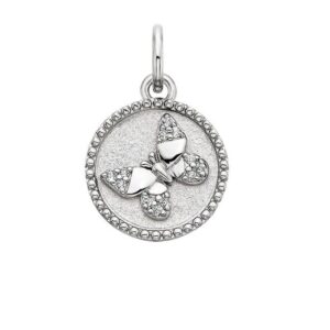 SS WHITE TOPAZ BUTTERFLY CHARM