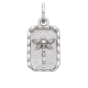 SS WHITE TOPAZ DRAGONFLY CHARM