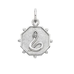 SS WHITE TOPAZ SNAKE CHARM