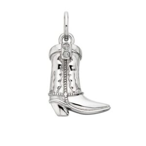 SS WHITE TOPAZ COWBOY BOOT CHARM