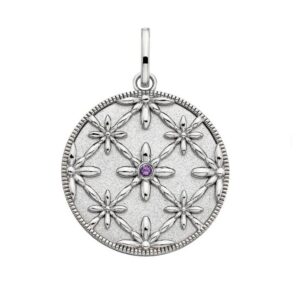 SS DAMASK AMETHYST CHARM