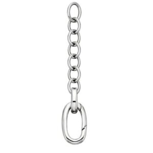 SS LONG OVAL PUSH CLASP CHARM HOLDER EXTENDER