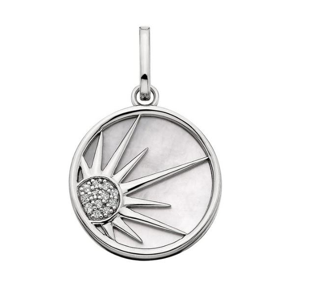 SS MOTHER OF PEARL RISING SUN CHARM
