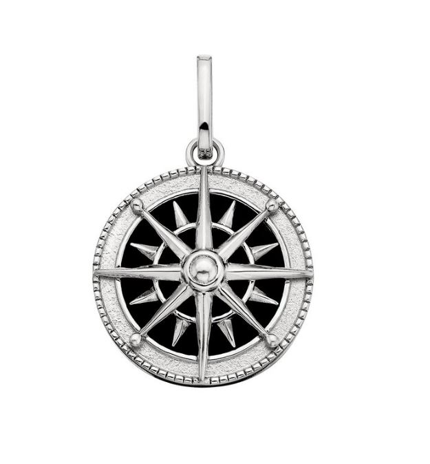SS ONYX COMPASS CHARM