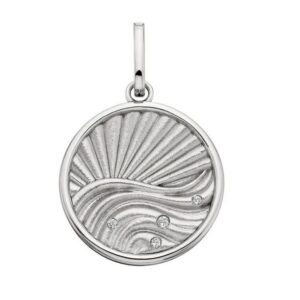 SS WHITE TOPAZ HORIZON WAVE CHARM