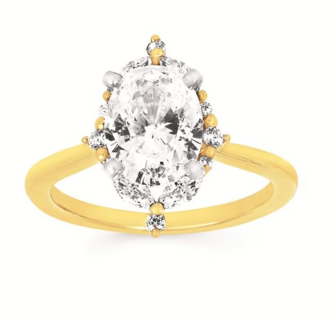 OSTBYE 14K TT 1.5 CT OVAL CENTER .29 CTTW HALO ENGAGEMENT RING MOUNTING