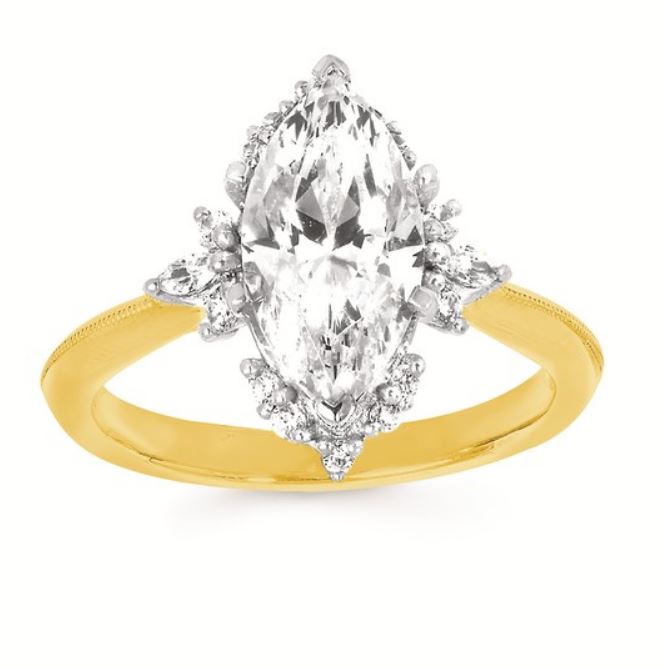 OSTBYE 14K TWO-TONE .24 CTTW DIAMOND HALO RING MOUNTING