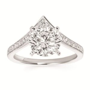 OSTBYE 14K W .43 CTTW CHEVRON DIAMOND RING MOUTNING