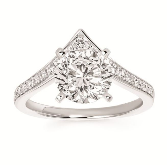 OSTBYE 14K W .43 CTTW CHEVRON DIAMOND RING MOUTNING