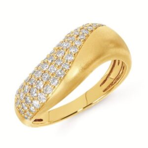 14K YELLOW GOLD .50 CTTW DIAMOND WAVE RING
