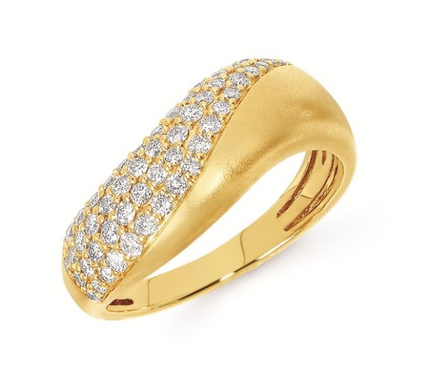 14K YELLOW GOLD .50 CTTW DIAMOND WAVE RING