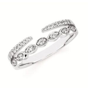 14K W .20 CTTW DIAMOND 2-ROW RING ENHANCER WRAP