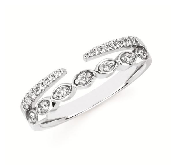 14K W .20 CTTW DIAMOND 2-ROW RING ENHANCER WRAP