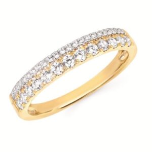 14K TWO-TONE .40 CTTW 2-ROW DIAMOND BAND