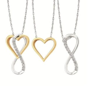10K TWO-TONE .12 CTTW DIAMOND INFINITY HEART NECKLACE