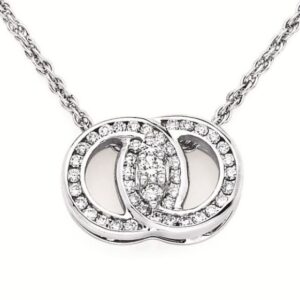 14K W .26 CTTW DIAMOND MARRIAGE SYMBOL NECKLACE