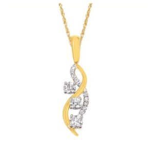 14K Y .33 CTTW DIAMOND SWIRL NECKLACE