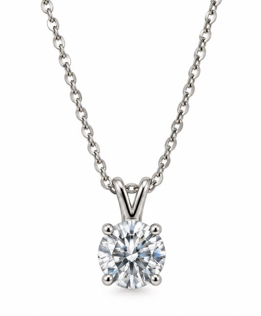 14K W 1.00 CT LAB GROWN DIAMOND NECKLACE